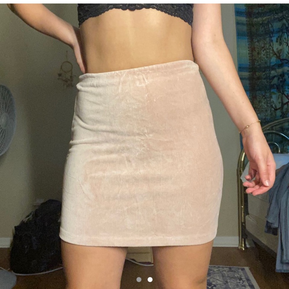 Velvet mini skirt